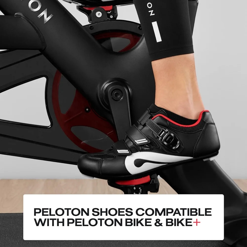 Peloton Black with Red and White Women's Cycling Shoes